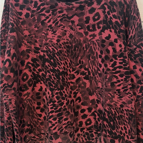 ALLSAINTS Lo Redar Leopard Print Sweatshirt size medium in pink and black - Picture 7 of 12